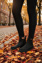 Black Nubuck Fleece Inside Zippered Non-Slip Women's Boots 24071 Z - 3