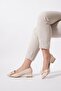 Floret Bow Low Heel Women's Shoes Beige - 4