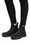 Black Nubuck Fleece Inside Zippered Non-Slip Women's Boots 24071 Z