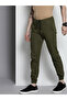 Men Olive Slim Fit Cuffed Joggers - 2