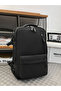 Black Travel Solid Zip Closure Backpack - 7