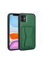 iPhone 11 Compatible Card Holder Stand Pu Leather Shrp Memo Case-Dark Green