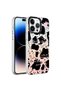 iPhone 14 Pro Compatible Marble Patterned Shrp Marbello Case-Black-White