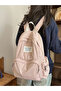 Solid Zip Closure Backpack - 3