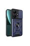 Infinix Hot 30I Case Magnetic Stand Camera Protected Shrp Sliding Vega Cover - Blue - 2