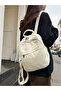 Solid Canvas Zip Closure Backpack