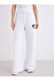 Women Off White Wide Leg Joggers - 3
