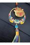 Feng Shui Prosperity and Luck Cat Hanging Decor / Maneki Neko Red Detailed Gold Car Mirror Ornament - 4