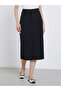 Black Midi Skirt with Back Split Hem - 2