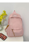 Solid Zip Closure Backpack - 3