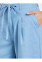 Solid Wide Leg Jeans with Drawstring - 3