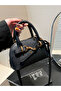 Solid Double Top Handle Handbag