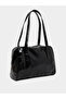 Black Solid Smooth Shoulder Bag