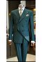 Double-Breasted Green Striped Slimfit Suit