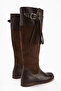 Galia Brown Suede Buckle Women's Boots - 4