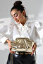 Women's Gold Portfolio Crossbody and Handheld Modern Hand and Shoulder Bag - 4