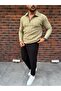 Vertical Striped Ottoman Fabric Zipper Detailed Men's Tracksuit Set - 2