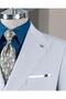Italian Style Double-Breasted Jacket Pants Suit Gray T14081 - 3