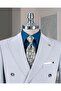 Italian Style Double-Breasted Jacket Pants Suit Gray T14081 - 2