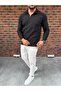 Vertical Striped Ottoman Fabric Zipper Detailed Men's Tracksuit Set - 3