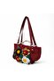 Crochet Knitted Flower Detailed Shoulder Bag, Handmade Custom Design Bag - 6