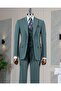 Italian Style Slim Fit Jacket Vest Pants Suit Green T14580 - 4