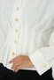 Polo Collar Gold Buttoned Pleated Shirt - 3