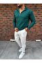 Vertical Striped Ottoman Fabric Zipper Detailed Men's Tracksuit Set