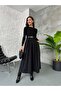 Black belted maxi dress