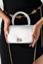 Women's Silver Mini Box Handbag with Side Cross Strap and Handle Modern Stylish Women's Bags - 5