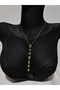White Stone Gold Steel Y Necklace - 3