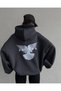 Unisex Oversize Hooded Sweatshirt with Back Wing and Reload Lettering Print Casual Streetwear