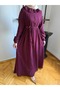 Lace Detailed Muslin Dress 1003 Burgundy |   Fendel - 3