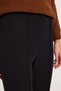 Women's relax fit comfortable cut high waist straight leg elastic waist black pants - 3