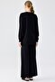 Lace detailed knitted suit with trousers black - 4