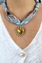 Mixed Color Heart Shape Design Steel Necklace - 2