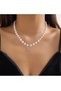 Gold Color Swan Pearl Steel Necklace - 2