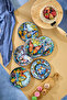 Luxury Butterfly Patterned 6-Piece Cake and Dessert Plate (20 cm) - Presentation Cake and Dessert Plates