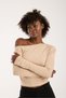 Women's Off-The-Shoulder Gathered Detail Beige Viscose Blouse - 2