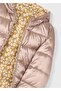 4-10 Years Old Girl's Fiber-Filled Double-Sided Coat – Brown & Floral Pattern - 5