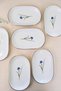Tabak Evi Porcelain Natura Iris Gold Gilded Oval Boat Plate 27,50X17,50X3Cm 6 Li
