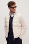 Men's Regular Fit Classic Cut Zip-Up Double Pocket Warm Stand-Up Collar Jacket in Beige - 2