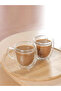Set of 4 - Double Wall Coffee Tea Cup With Handle, 250ml - 2