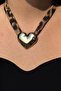 Gold Color Leopard Pattern Heart Motif Necklace - 2