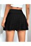 Black Sporty Mini Flared Skirt with a Crumpled Pattern - 4