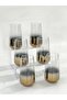 Titanium Coated Rose 6-Piece Long Glass Water Cup Set - 6-Piece Luxury Glass Cup Set