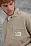 Men's Set Nmrc Washed Cream Oversize Pocket Detailed Loose Fit Denim - 4
