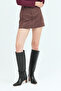 Women's Belted Faux Suede Skirt - 3