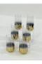 Titanium Coated Gold 6-Piece Long Glass Water Cup Set - 6-Piece Luxury Glass Cup Set