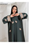 Victoria Satin Embroidery Abaya - 3